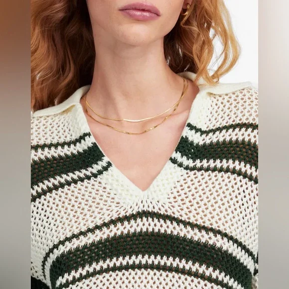 Madewell Open-Stitch Johnny Collar Sweater - Picture 5 of 12